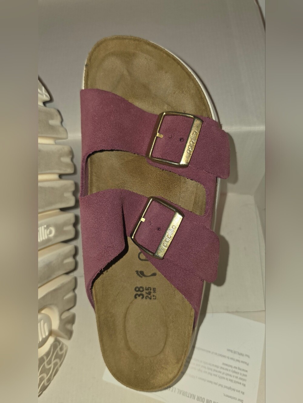 Birkenstock Papillio Arizona Chunky Platform Sandals Berry Crush Suede 38 Narrow - Picture 5 of 9